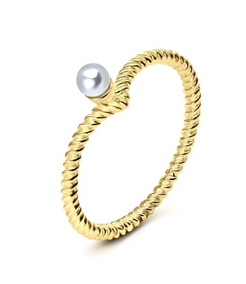 Pearl Gold Plated Silver Rings NSR-2905-GP